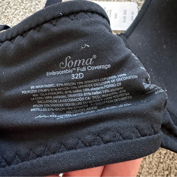 Soma Embraceable Embraceable Full Coverage Bra in Black Size 32D - Picture 4 of 4